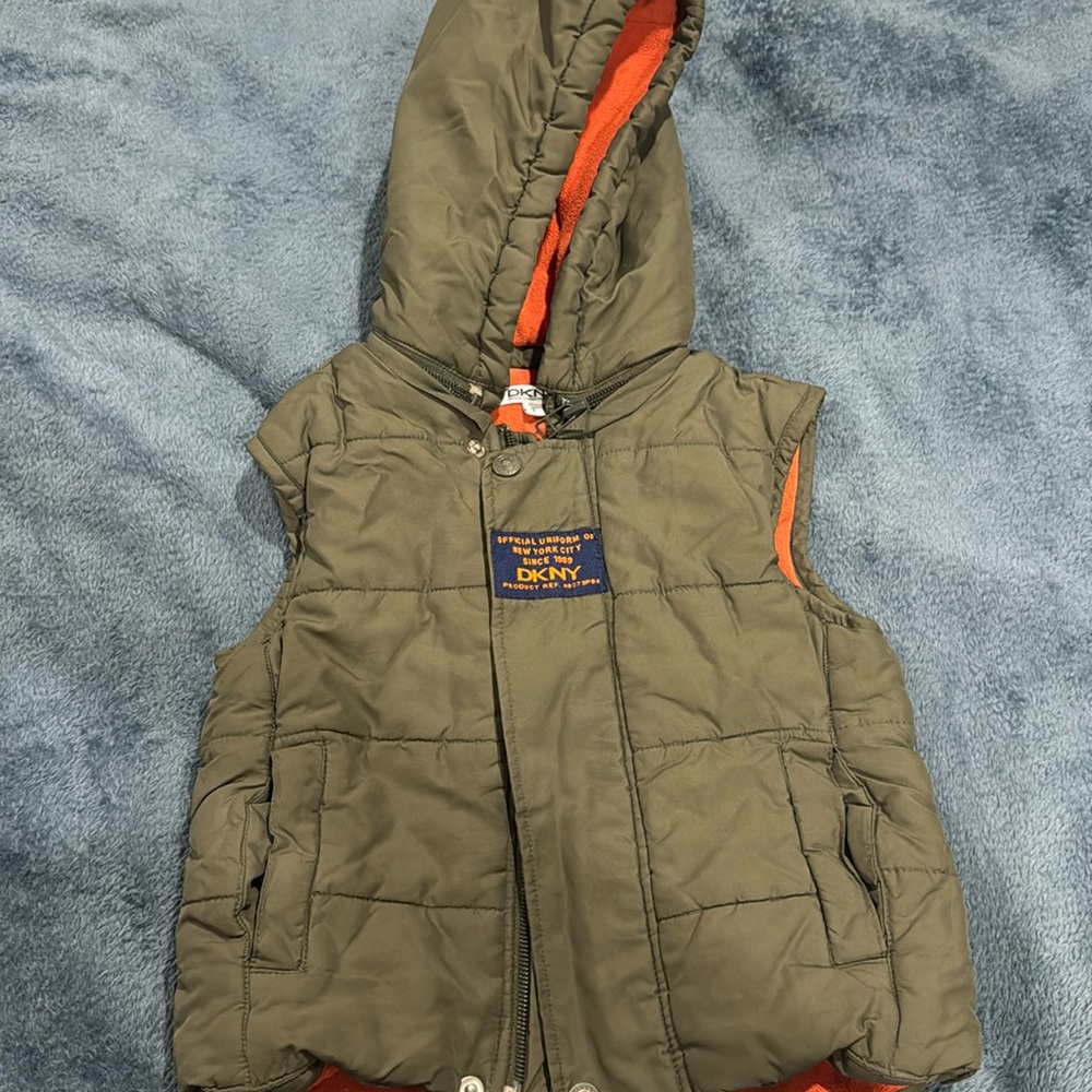 DKNY vest,  detachable zipper hoodie